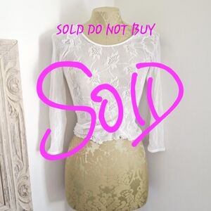 Sheer White Floral Mesh Top Size XS Fairycore Festival Rave